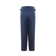 Elegant Linen Blue Trousers for Men Emporio Armani