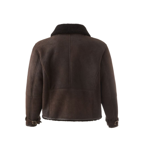 Elegant Montone Leather Brown Jacket Lardini