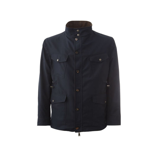 Elegant Wool Blue Jacket for Men Lardini