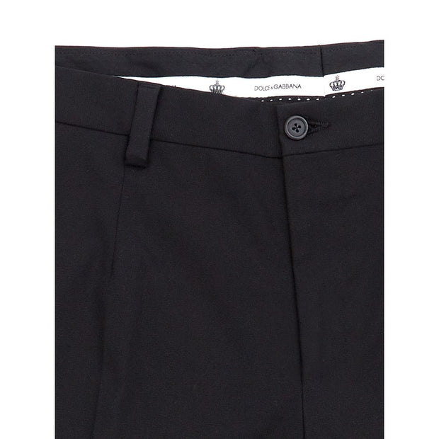 Elegant Black Cotton Pants for Men Dolce & Gabbana