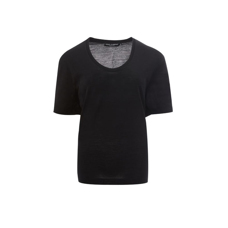 Elegant Black Cotton Top for Fashion-Forward Women Dolce & Gabbana