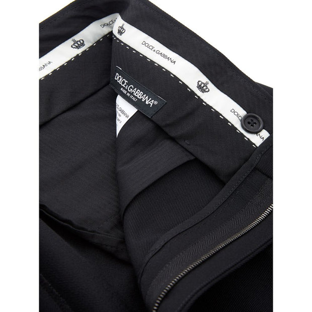 Elegant Polyester Black Pants for Men Dolce & Gabbana