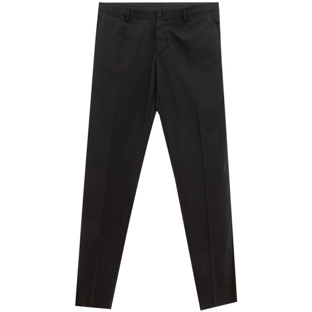 Sleek Black Wool Trousers for Men Dolce & Gabbana