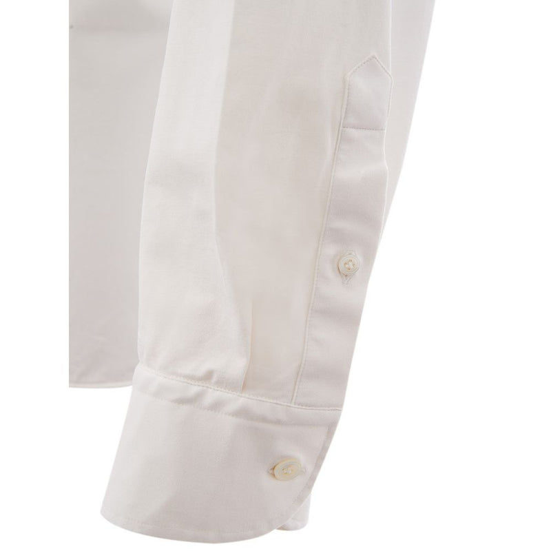 Elegant White Cotton Men's Shirt Lardini