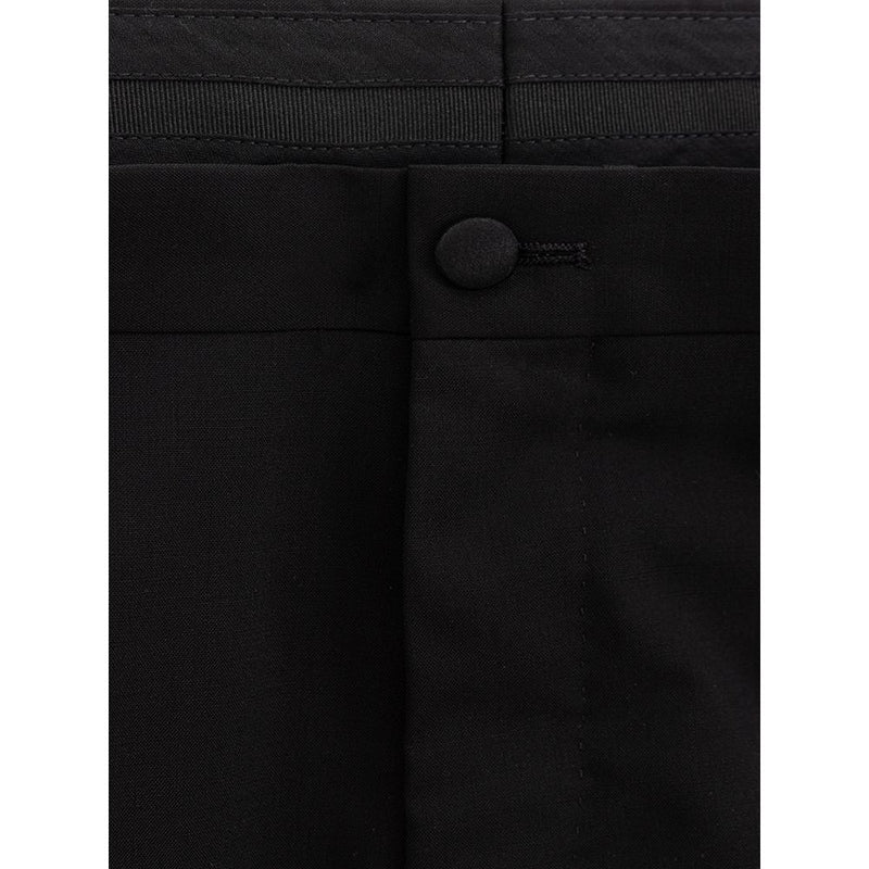 Sleek Black Wool Trousers for Men Dolce & Gabbana