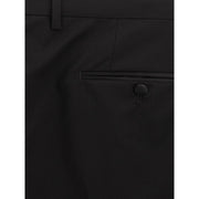 Sleek Black Wool Trousers for Men Dolce & Gabbana