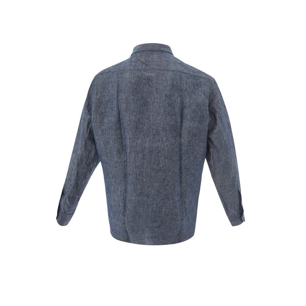 Elegant Flax Blue Shirt for Men Lardini