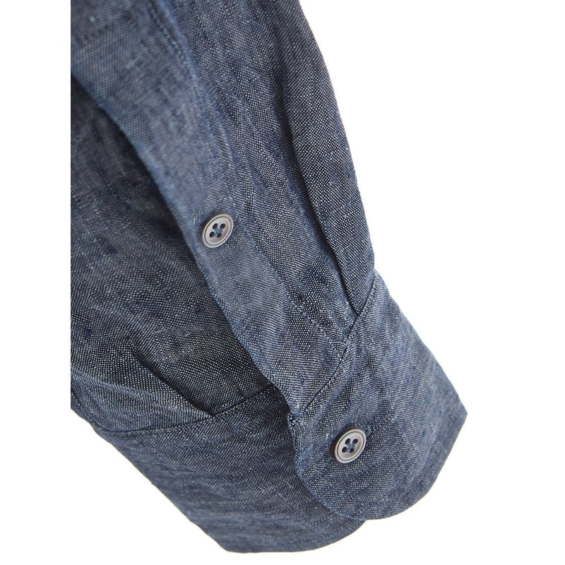 Elegant Flax Blue Shirt for Men Lardini