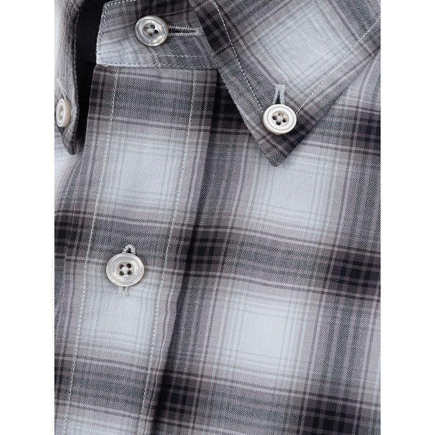 Elegant Gray Cotton Mens Shirt Tom Ford