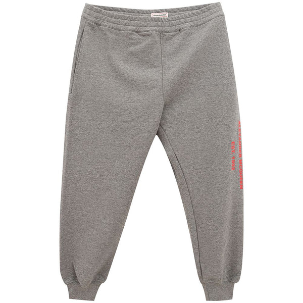 Chic Gray Cotton Blend Trousers Alexander McQueen