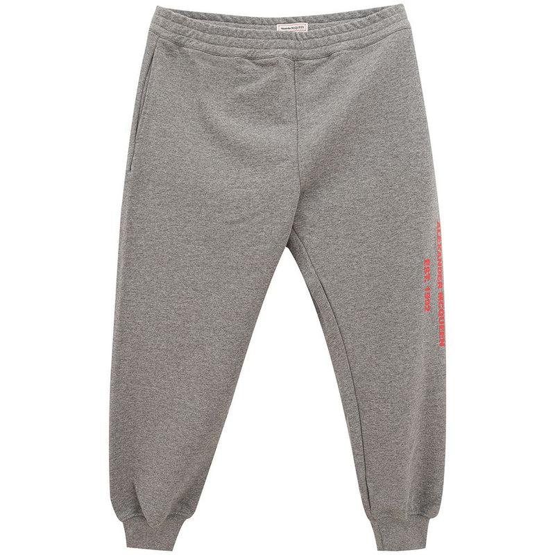 Chic Gray Cotton Blend Trousers Alexander McQueen