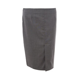 Chic Gray Wool Pencil Skirt Lardini