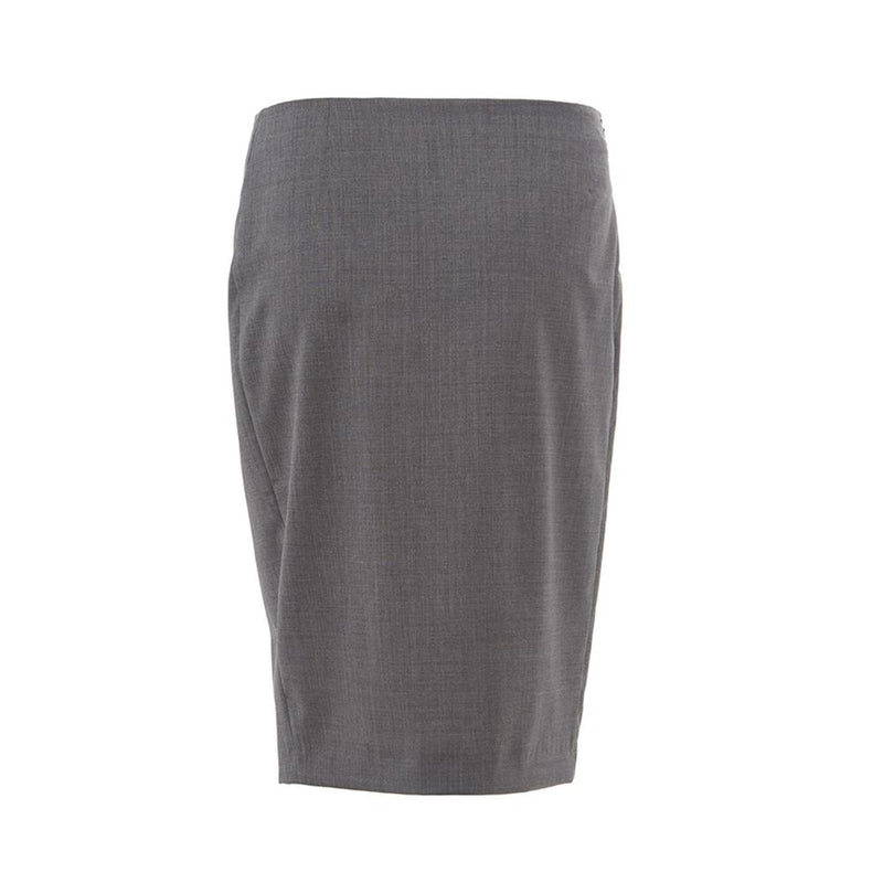 Chic Gray Wool Pencil Skirt Lardini