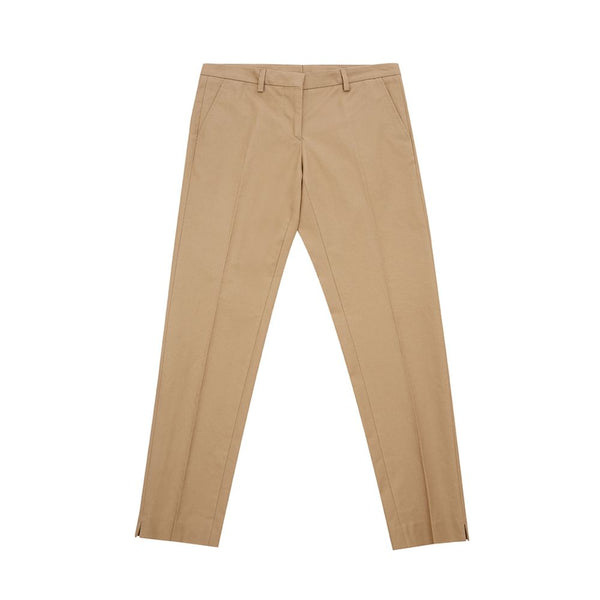 Elegant Brown Cotton Trousers for Women Lardini