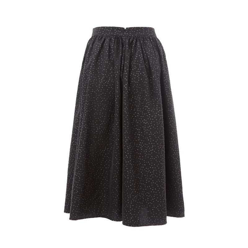 Elegant Black Polyethylene Midi Skirt Lardini