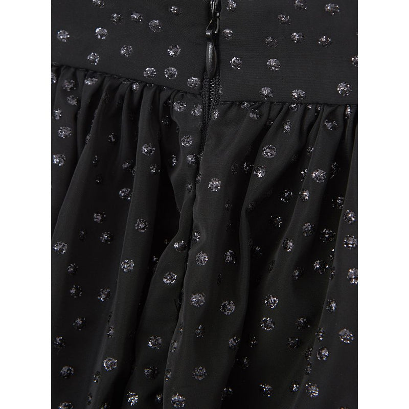 Elegant Black Polyethylene Midi Skirt Lardini