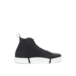 Elegant Suede Sneakers in Chic Black Roberto Cavalli