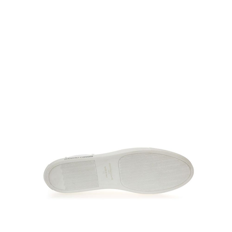 White Leather Sneakers Luxe Footwear Roberto Cavalli