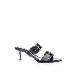 Elevate Your Steps in Timeless Black Leather Sandals Alexander McQueen