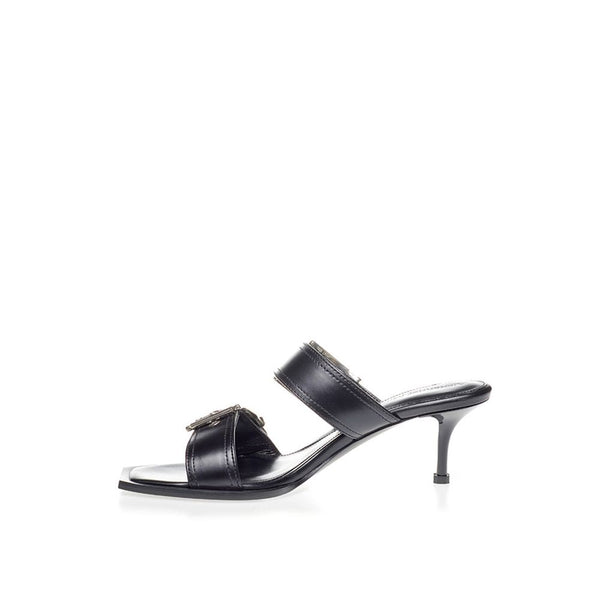 Elevate Your Steps in Timeless Black Leather Sandals Alexander McQueen