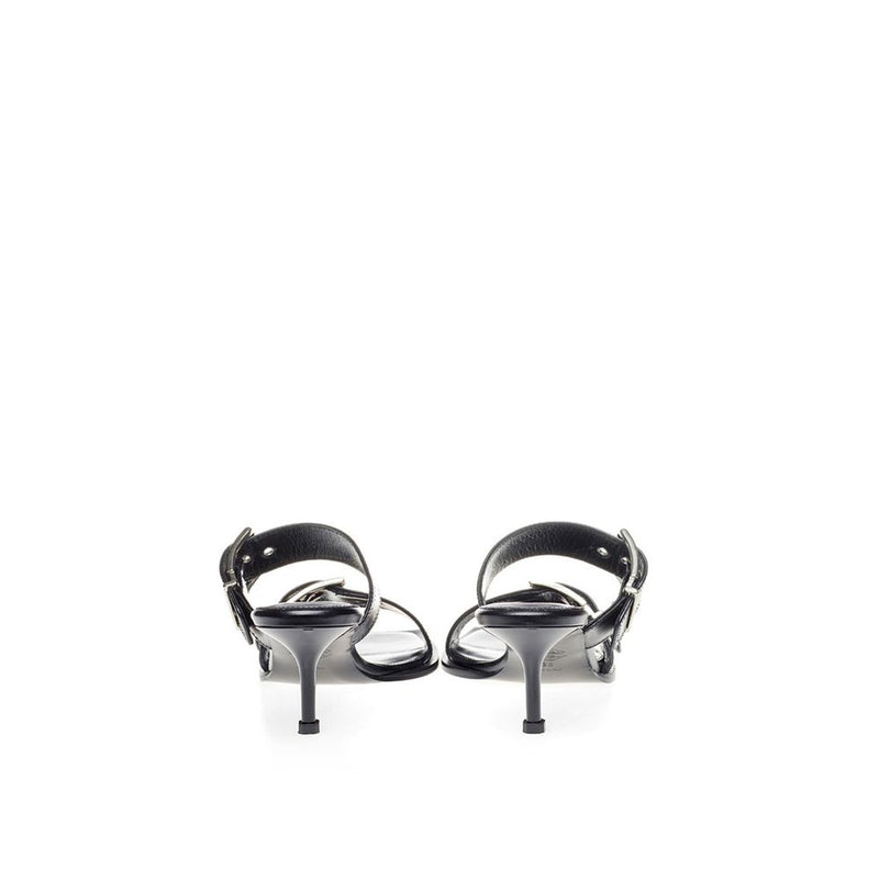 Elevate Your Steps in Timeless Black Leather Sandals Alexander McQueen