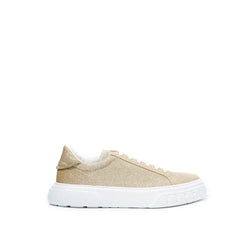 Elegant Gold Leather Sneakers Casadei