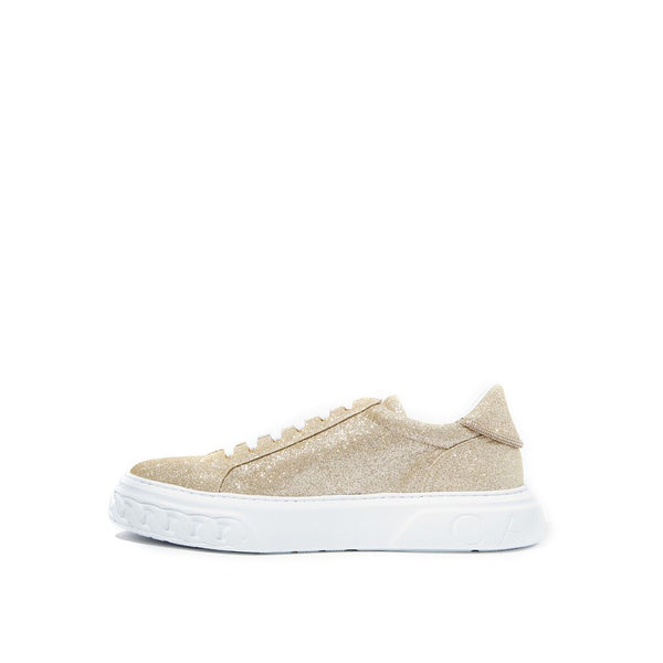 Elegant Gold Leather Sneakers Casadei