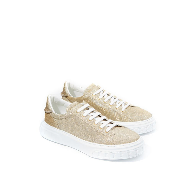 Elegant Gold Leather Sneakers Casadei