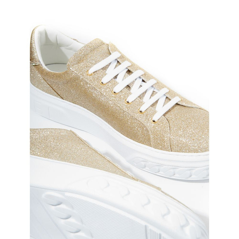 Elegant Gold Leather Sneakers Casadei