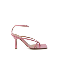 Elegant Pink Leather Sandals for Sophisticated Style Bottega Veneta