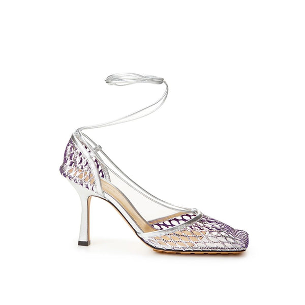 Silver Cotton Leather Sandals Bottega Veneta