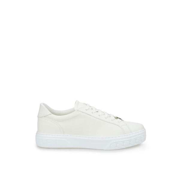 Sleek White Leather Sneakers Casadei