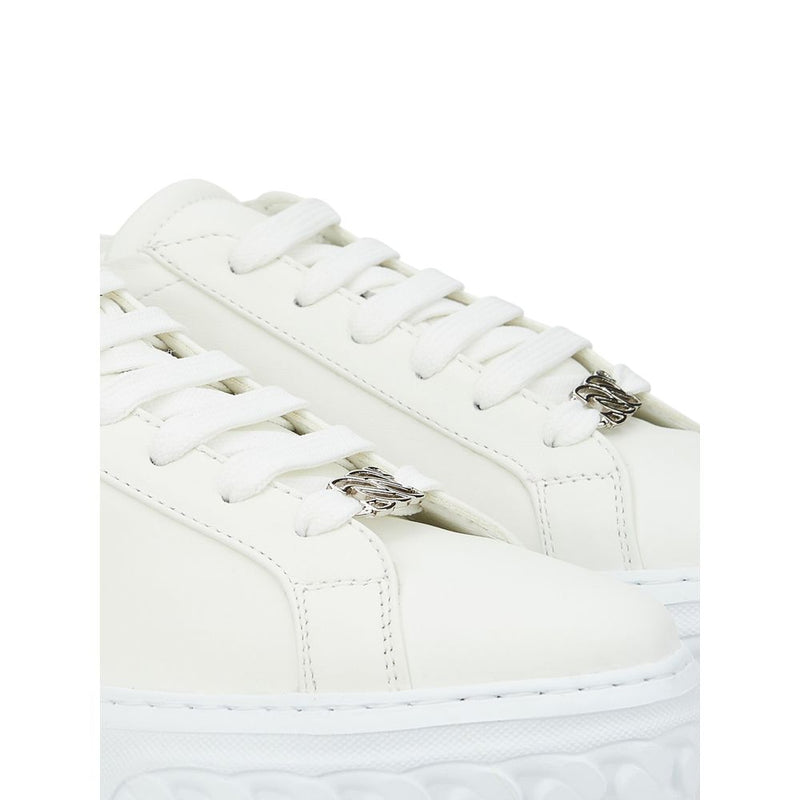 Sleek White Leather Sneakers Casadei