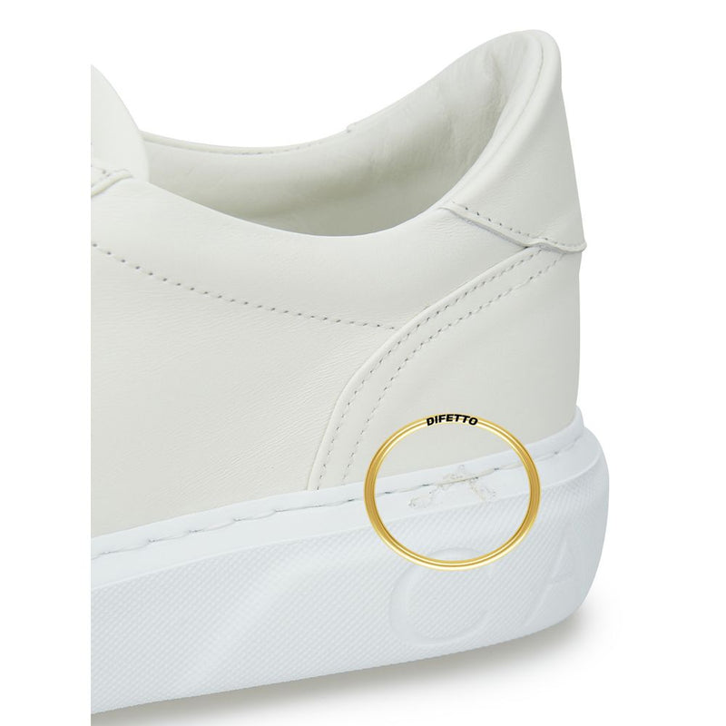 Sleek White Leather Sneakers Casadei