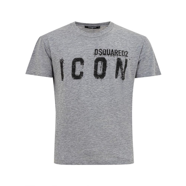 Sleek Gray Cotton Tee for Stylish Men Dsquared²