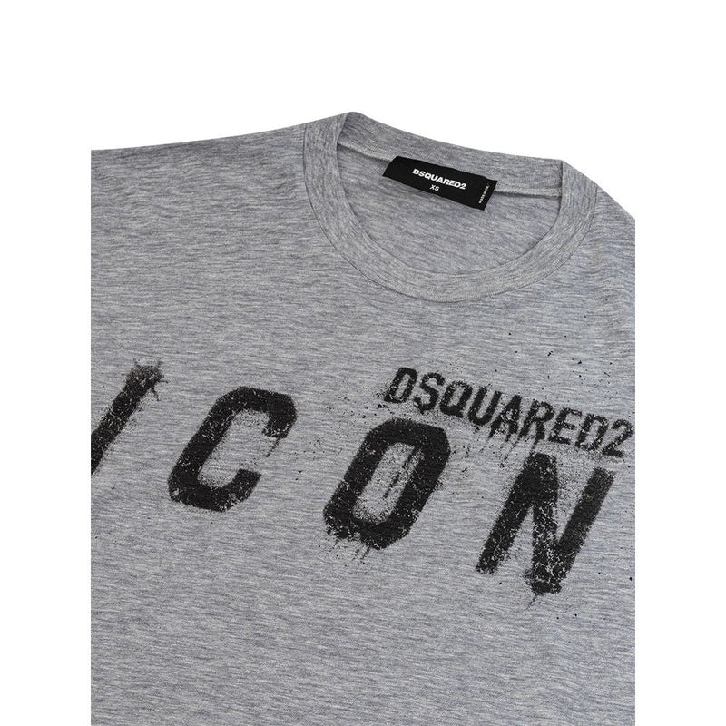 Sleek Gray Cotton Tee for Stylish Men Dsquared²