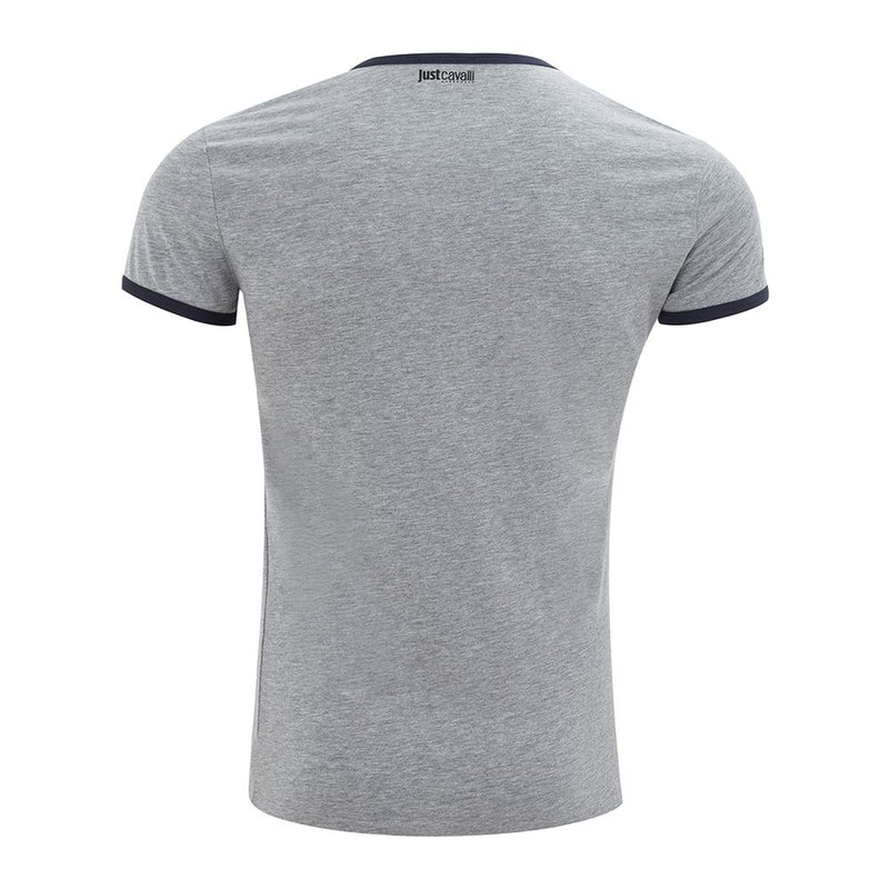 Elegant Gray Cotton Tee for Men Just Cavalli