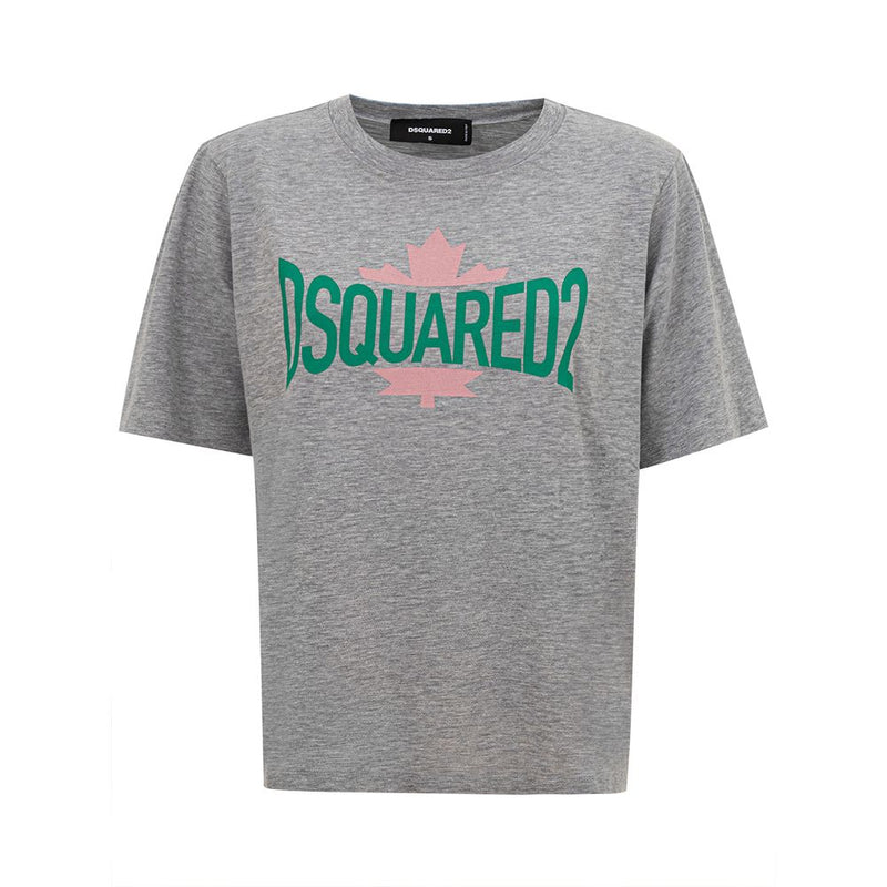 Chic Gray Cotton Tee for the Modern Woman Dsquared²