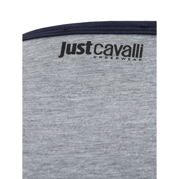 Elegant Gray Cotton Tee for Men Just Cavalli