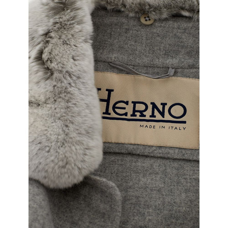 Elegant Gray Wool Jacket for Timeless Style Herno