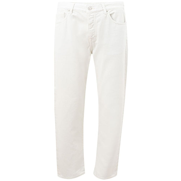 Elegant White Cotton Trousers Armani Exchange