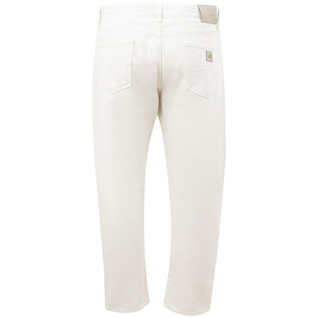 Elegant White Cotton Trousers Armani Exchange