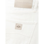 Elegant White Cotton Trousers Armani Exchange