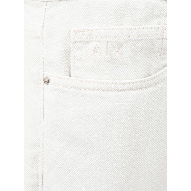 Elegant White Cotton Trousers Armani Exchange