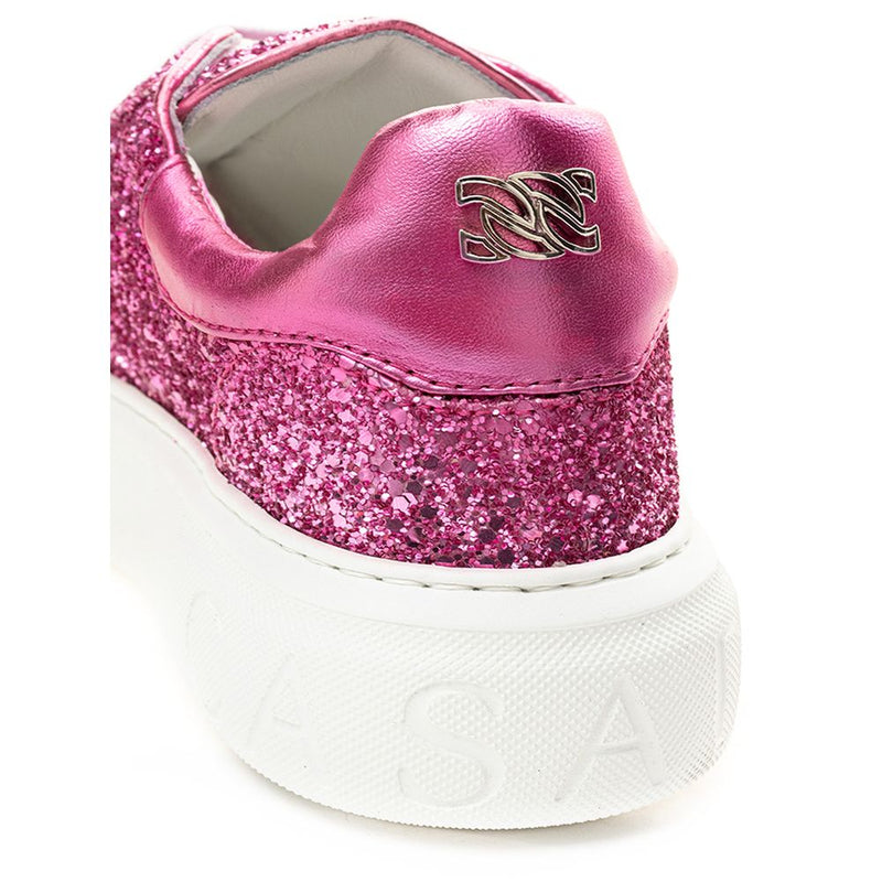 Fuchsia Elegance Leather Sneakers Casadei