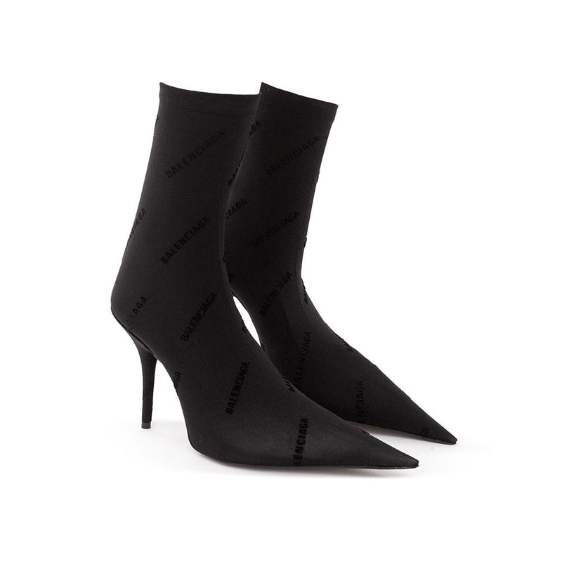 Elegant Black Spandex Statement Boots Balenciaga