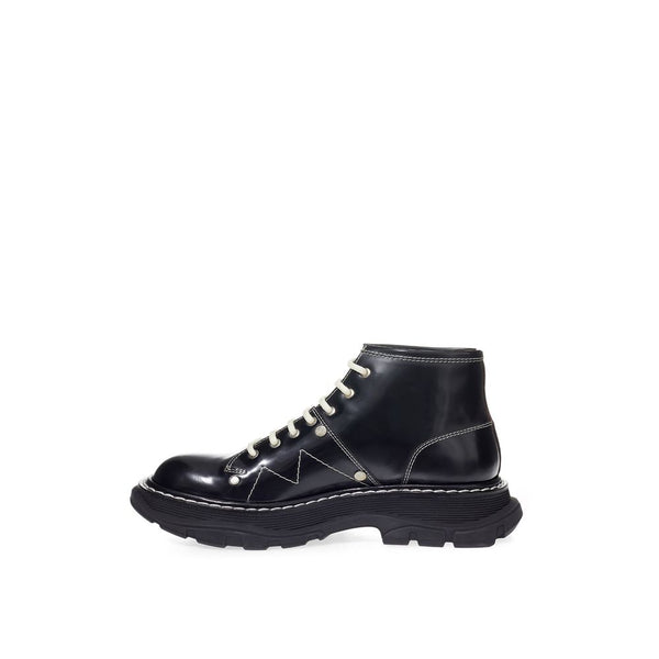 Elegant Black Leather Boots Alexander McQueen