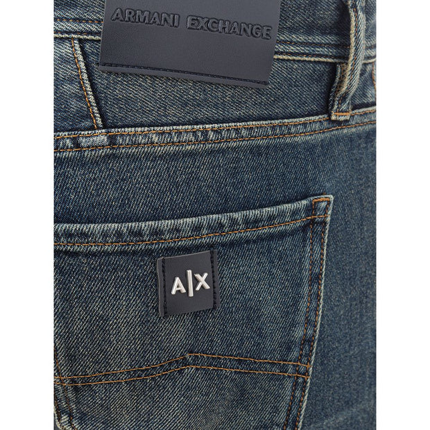 Elevated Blue Cotton Denim Armani Exchange