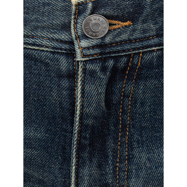 Elevated Blue Cotton Denim Armani Exchange