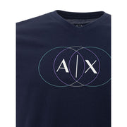 Sleek Blue Cotton Tee for Men Armani Exchange